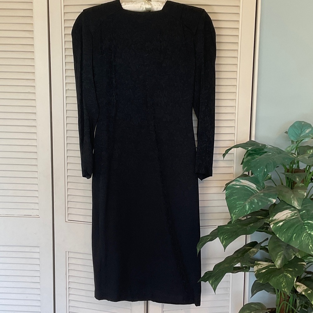 Vintage LBD “80’s” Black Long-Sleeve Midi Cocktail/Formal Dress